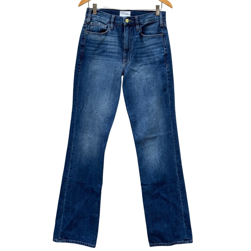 Frame Denim Women's Straight Leg Jeans — Dark Blue Wash